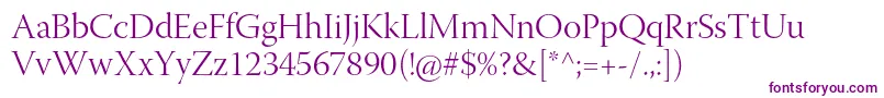 WarnockproLightdisp-Schriftart – Violette Schriften auf weißem Hintergrund