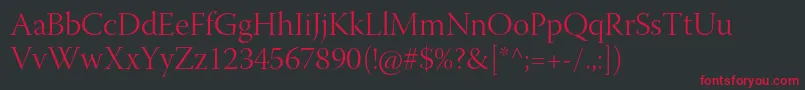 WarnockproLightdisp Font – Red Fonts on Black Background
