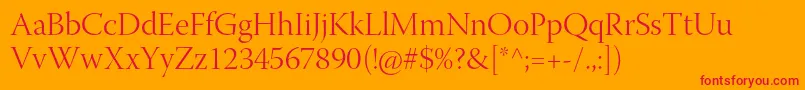 WarnockproLightdisp Font – Red Fonts on Orange Background