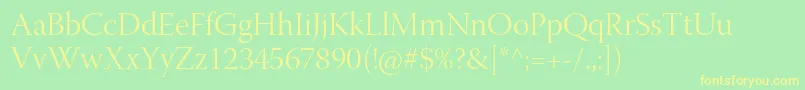 WarnockproLightdisp Font – Yellow Fonts on Green Background