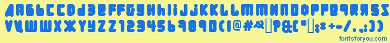 Fonte UralPha – fontes azuis em um fundo amarelo