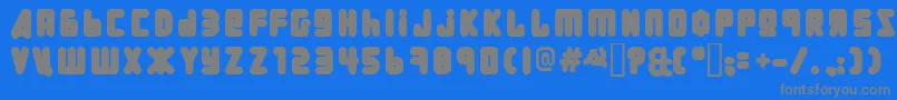 UralPha-Schriftart – Graue Schriften auf blauem Hintergrund