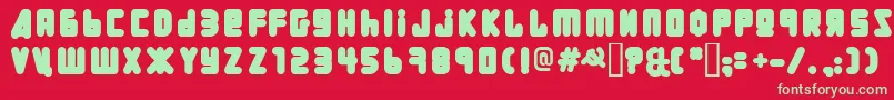Шрифт UralPha – зелёные шрифты на красном фоне