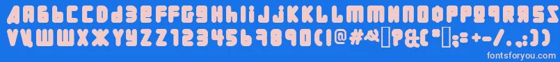 UralPha-Schriftart – Rosa Schriften auf blauem Hintergrund