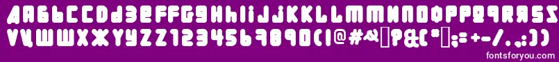 UralPha-Schriftart – Weiße Schriften auf violettem Hintergrund
