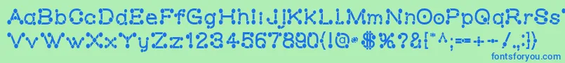Matchstick Font – Blue Fonts on Green Background