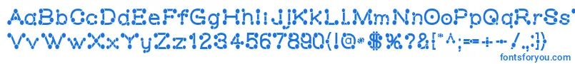 フォントMatchstick – 白い背景に青い文字