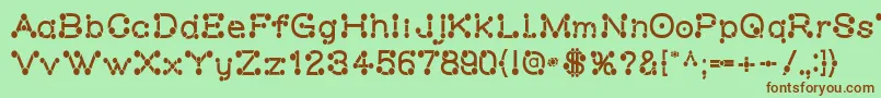 Matchstick Font – Brown Fonts on Green Background