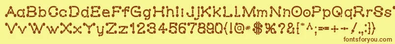 Matchstick Font – Brown Fonts on Yellow Background