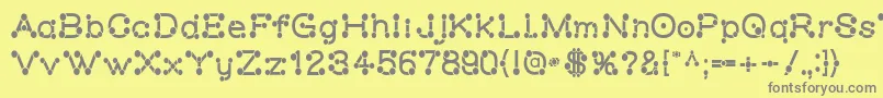 Matchstick-Schriftart – Graue Schriften auf gelbem Hintergrund