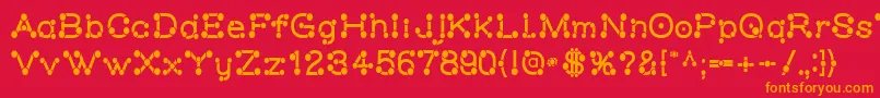 Matchstick-fontti – oranssit fontit punaisella taustalla