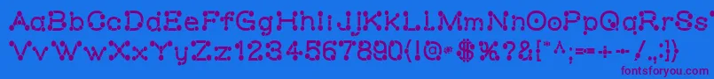 Matchstick Font – Purple Fonts on Blue Background