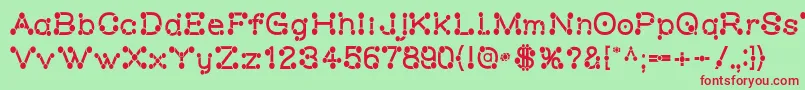 Matchstick Font – Red Fonts on Green Background