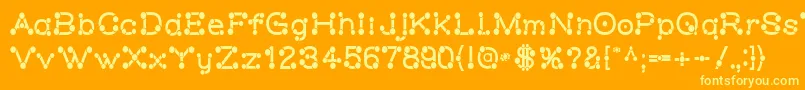 Matchstick-Schriftart – Gelbe Schriften auf orangefarbenem Hintergrund