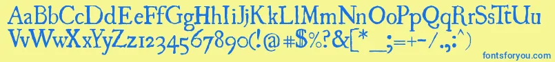 Uglyqua Font – Blue Fonts on Yellow Background