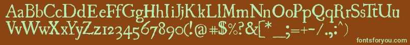 Uglyqua Font – Green Fonts on Brown Background