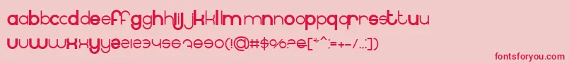 フォントBnInternet – ピンクの背景に赤い文字