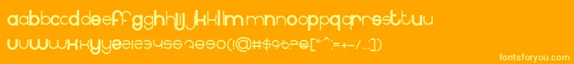 フォントBnInternet – オレンジの背景に黄色の文字