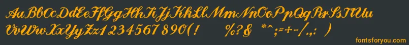 フォントLandliebe – 黒い背景にオレンジの文字