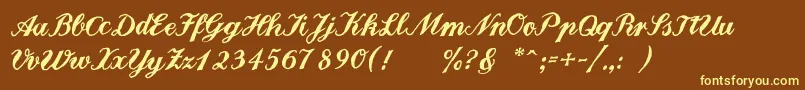 Landliebe-fontti – keltaiset fontit ruskealla taustalla