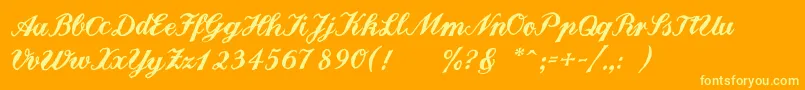 Landliebe Font – Yellow Fonts on Orange Background