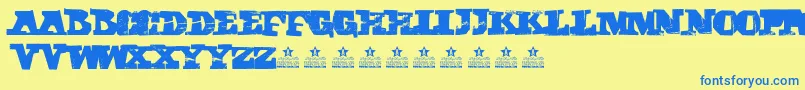CubikaScriptPersonalUse Font – Blue Fonts on Yellow Background