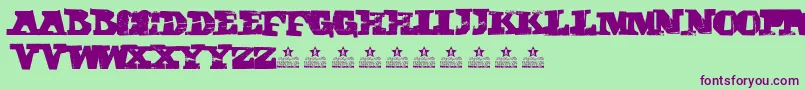 CubikaScriptPersonalUse Font – Purple Fonts on Green Background