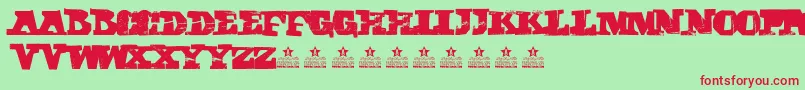 CubikaScriptPersonalUse Font – Red Fonts on Green Background