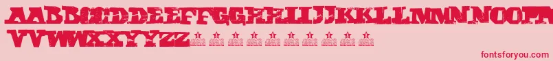 Fonte CubikaScriptPersonalUse – fontes vermelhas em um fundo rosa