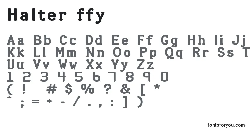 Шрифт Halter ffy – алфавит, цифры, специальные символы