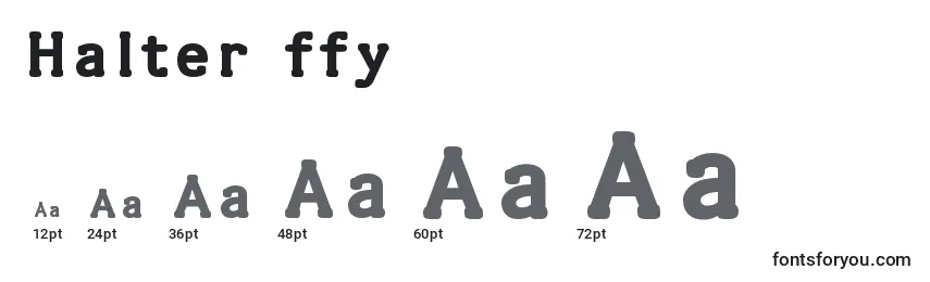 Размеры шрифта Halter ffy
