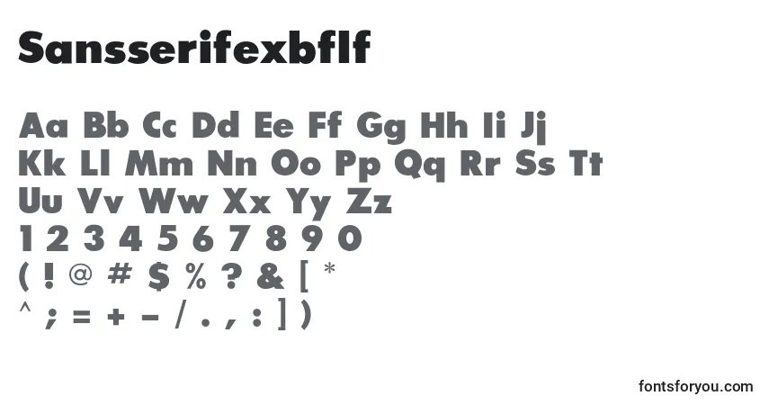 Czcionka Sansserifexbflf – alfabet, cyfry, specjalne znaki