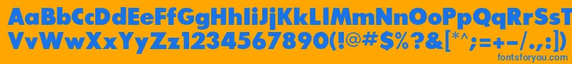 Sansserifexbflf Font – Blue Fonts on Orange Background