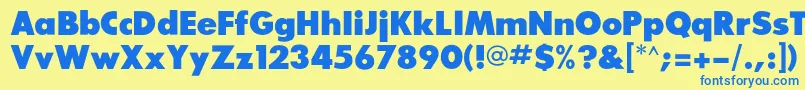 Sansserifexbflf Font – Blue Fonts on Yellow Background