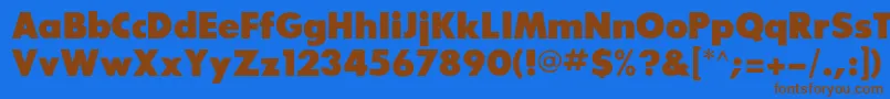 Sansserifexbflf Font – Brown Fonts on Blue Background