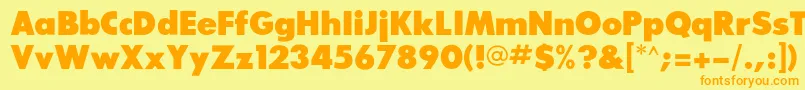 Sansserifexbflf Font – Orange Fonts on Yellow Background