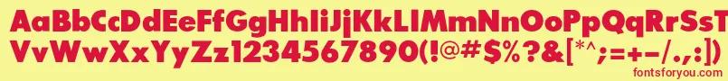 Sansserifexbflf Font – Red Fonts on Yellow Background