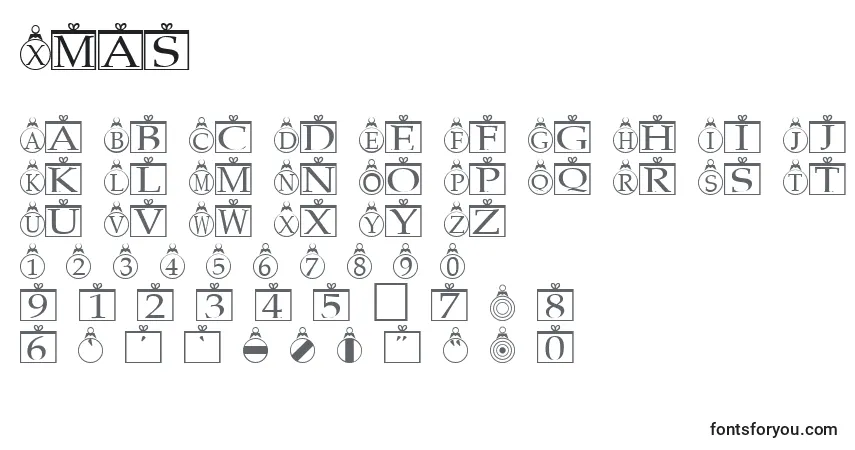 Czcionka Xmas – alfabet, cyfry, specjalne znaki