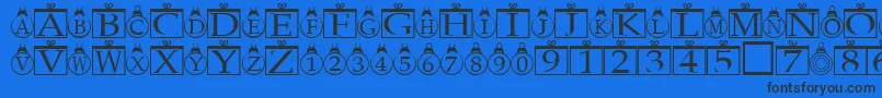 Xmas Font – Black Fonts on Blue Background
