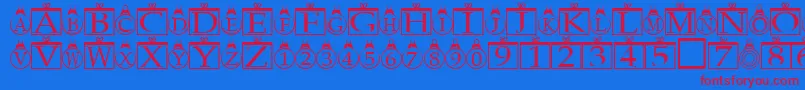 Xmas Font – Red Fonts on Blue Background