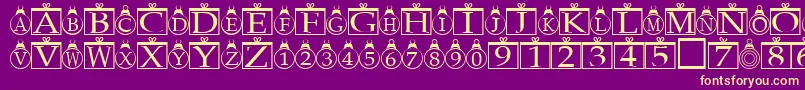 Xmas Font – Yellow Fonts on Purple Background