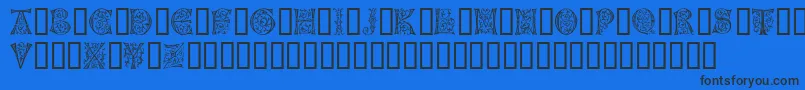 GermanCaps Font – Black Fonts on Blue Background