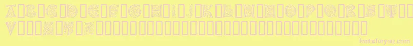 GermanCaps Font – Pink Fonts on Yellow Background