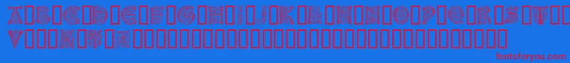 GermanCaps Font – Red Fonts on Blue Background