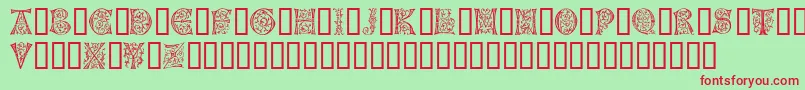 GermanCaps Font – Red Fonts on Green Background