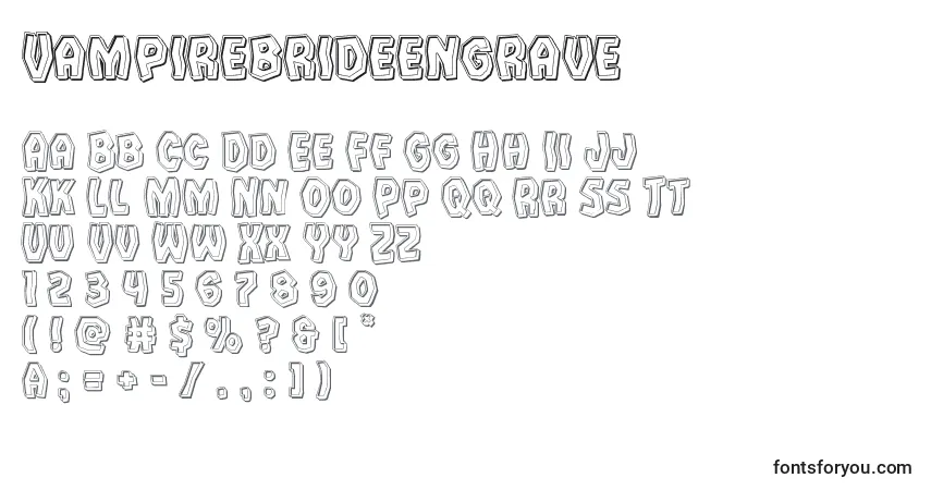 Vampirebrideengraveフォント–アルファベット、数字、特殊文字