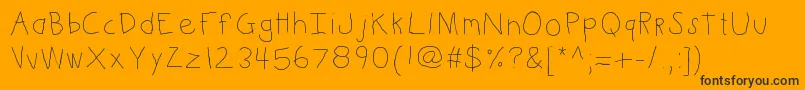 Kbkinderwrite Font – Black Fonts on Orange Background