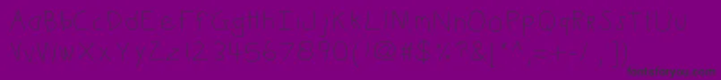 Czcionka Kbkinderwrite – czarne czcionki na fioletowym tle