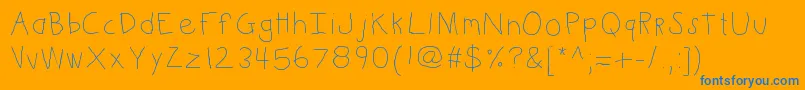 Kbkinderwrite Font – Blue Fonts on Orange Background