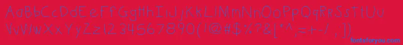 Kbkinderwrite Font – Blue Fonts on Red Background